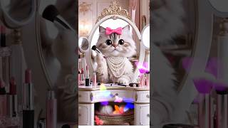 Cute cat make up video cute cat ytshorts trending [upl. by Eiznek749]