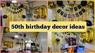 Surprise 50th birthday decor ideasGold amp Black Theme for 50th birthday partyPlanning tips amp ideas [upl. by Bryce]