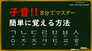 【韓国語のハングル子音】8分で終わる基本子音！これでマスター！v12 筆記バージョン [upl. by Semadar895]