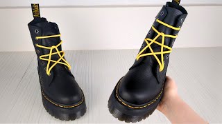 HOW TO STAR LACE DOC MARTENS Cool Lacing style [upl. by Onid]