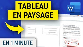 Insérer un tableau au format paysage sur votre document Word [upl. by Lathrop]