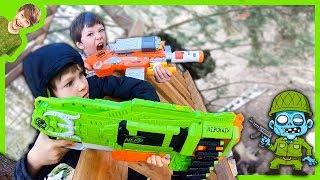 Zombie Nerf Blaster Tree Fort Attack [upl. by Ennaer683]