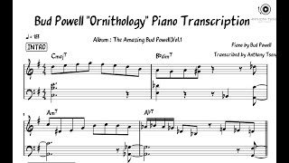 Bud Powell quotOrnithologyquot Piano Transcription [upl. by Bradford760]