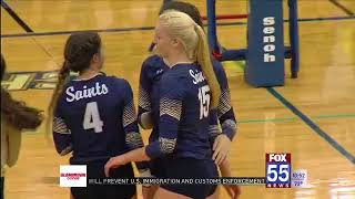 Prep Volleyball Bishop Dwenger tops Carroll in straight sets [upl. by Anij695]