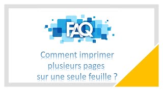 Comment imprimer plusieurs pages sur une seule feuille [upl. by Tikna]