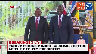 Wewe si usmile Light moment between Ruto and Kindiki after he was sworn in as Deputy President [upl. by Yeliak]