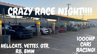 CRAZY RACE NIGHT GTR VS HELLCATVETTE TURBO 50 M340I AUDI R8 2K GIVEAWAY IS OFFICAL [upl. by Erik]