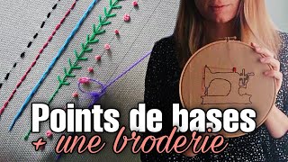 Broderie débutant points de base et première broderie [upl. by Iztim]