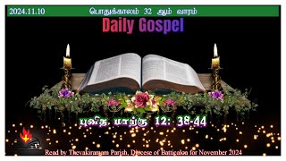 இன்றைய நற்செய்தி10 November 2024 Daily GospelMk 12 3844 [upl. by Ahsyekat]