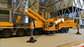 Liebherr LTM 11200 with full luffing jib assembly [upl. by Dnaltiak]