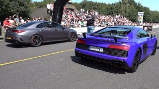 MercedesAMG CLA45 S 4Matic vs Audi R8 V10 Performance [upl. by Plate708]