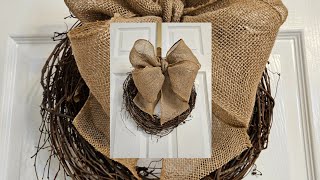 DIY  How to Make a Burlap Ribbon Bow bowmaking burlapbow diywreath burlapali [upl. by Nueoht]