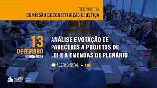 Reunião da CCJ  Análise e votação de pareceres de projetos de lei apresentados na Alerj [upl. by Atterol]