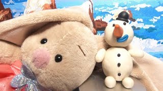 How to make Winter holidays Snowman ⛄ from plasticineDIY tutorialhey clay [upl. by Goeger569]