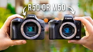 Budget 4K Camera King  Canon R50 vs M50 [upl. by Sawtelle]