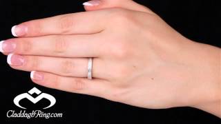 CLADDAGH WEDDING RING WHITE GOLD BR4 BAND [upl. by Ciryl]