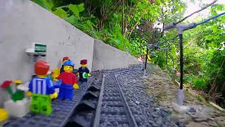 LEGO Train 7898  Full OnBoard Ride all the Way down in the Garden and back  Drivers View [upl. by Stucker770]