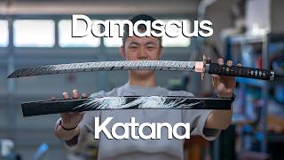 Making an 8000 Damascus Katana [upl. by Akemehc]