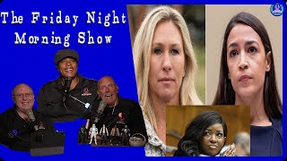 CAT FIGHT MARJORIE TAYLOR GREENE TAKES ON AOC AND JASMINE CROCKETT The Friday Night Morning Show [upl. by Nothgiel537]