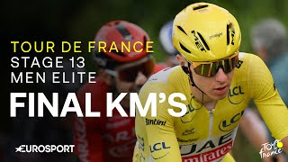 CHAOTIC RACE 🤯  Tour de France Stage 13 Final Kilometres  Eurosport Cycling [upl. by Jereme]