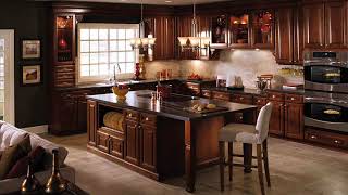 cherry kitchen cabinets with dark wood floors [upl. by Ecinev800]