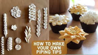 Make Your Own Piping TipsNozzles  Piping Bag Hack  Buttercream Flowers [upl. by Kcirdderf]