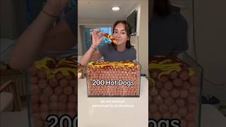 Eating 200 Hot dogs In 2 hours Challenge shorts [upl. by Tikna]