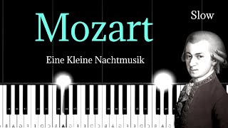 Mozart  Eine Kleine Nachtmusik  Easy Piano Tutorial Slow [upl. by Sternick]