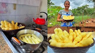 BISCOITO DE POLVILHO FRITO COM QUEIJO QUE NÃO ESTOURA E FICA DELICIOSO [upl. by Bert947]