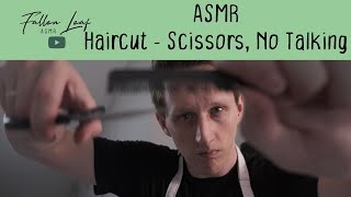 ASMR Haircut  Scissors No Talking Spray Bottle Water Sounds Brushing [upl. by Atsyrt]