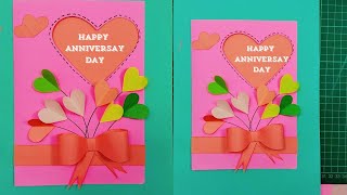 happy wedding 🎈 anniversary day 🎉 paper card for anniversary card making diy craft artandcraft [upl. by Ennylyak]