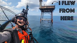 Flying Paramotor from Frying Pan Tower across 325 Miles of Ocean Making History [upl. by Ynabe]