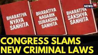 Congress Mp Manish Tewari Slams Central Govt Over Criminal Laws  New Criminal Laws  News18 [upl. by Broeder]