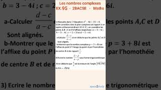 Exercice 95 Les nombres complexes 2BACSE [upl. by Kendell803]