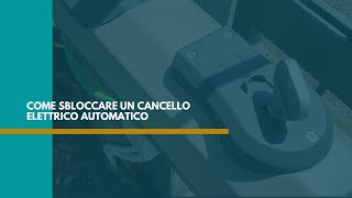 Come sbloccare un cancello elettrico automatico [upl. by Valaria]