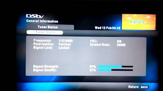 How to check your DStv signal strength and signal quality normal HD or Explora decoder [upl. by Nemzzaj]