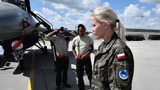 US Polish F16 Jets Take Off During NATO Exercise Baltic Operations 2017 [upl. by Bigod496]