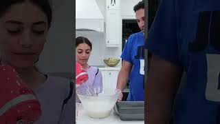 Heidi and Daddy Bake Cake Together  HZHtube Kids Fun shorts cake [upl. by Olram]