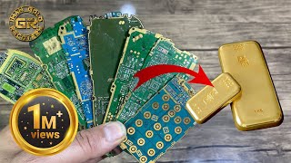 Gold Recovery From Mobile Phone Circuit Boards  Recover Gold From Mobile Phone Circuits [upl. by Annawit]