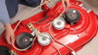 How to change the deck belt  TroyBilt riding lawn mower [upl. by Eentroc]