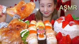 ASMR クリスマスディナー Christmas Dinner 크리스마스 디너【咀嚼音大食いMukbangEating Sounds】 [upl. by Tihor]