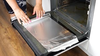 Wrap a dirty oven in foil After 2 hours all burns will disappear [upl. by Bradan]