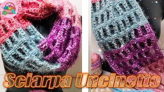 SCIARPA UNCINETTO🧣  Tutorial sciarpa alluncinetto facile [upl. by Anaeed51]