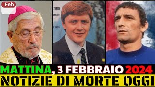 Personaggi italiani famosi morti nel gennaio 2024  Notizie sulla morte oggi  NOTIZIE DEL MATTINO [upl. by Dearman]