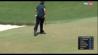 2018 US Open  Phil Mickelson meltdown Two penalty strokes putting [upl. by Aneekahs]