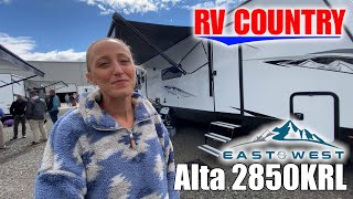 EAST TO WESTAlta2850KRL  by RV Country of Fresno CA Mesa AZ Fife WA Mt Vernon WA Coburg OR [upl. by Shina]