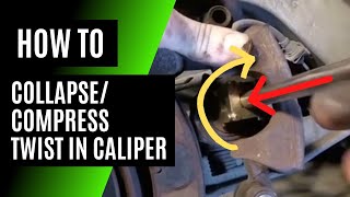 How to Collapse Compress A Twist In Rear Brake Caliper [upl. by Ignazio669]