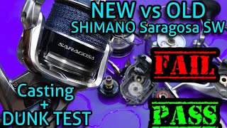 NEW 2020 Shimano Saragosa SW A vs Old Saragosa SW Dunk test Is it fully sealed and casting test [upl. by Aleunamme]