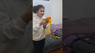 How to remove a baby tooth with a Nerf gun shorts [upl. by Adnorhs]