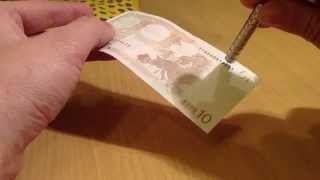 Euro banknotes magnetic security features [upl. by Hardi]